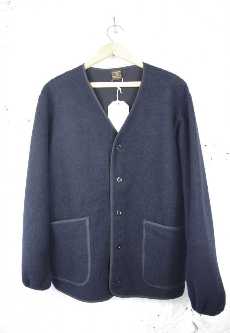 A VONTADE VTD-0639-CS WOOL PILE V-NECK CARDIGAN[DK.NAVY]