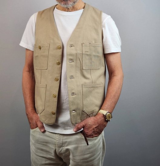 WORK VEST C/和紙 Oxford - SOUTIENCOL Online Shop