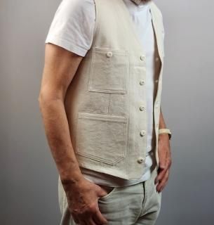 <img class='new_mark_img1' src='https://img.shop-pro.jp/img/new/icons14.gif' style='border:none;display:inline;margin:0px;padding:0px;width:auto;' />WORK VEST C/» Oxford ECRU