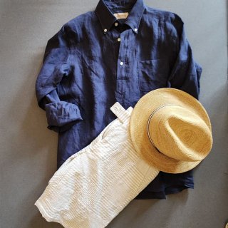 <img class='new_mark_img1' src='https://img.shop-pro.jp/img/new/icons14.gif' style='border:none;display:inline;margin:0px;padding:0px;width:auto;' />PREMIERE LINEN RE MAKE POLO NAVY