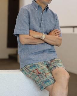 <img class='new_mark_img1' src='https://img.shop-pro.jp/img/new/icons20.gif' style='border:none;display:inline;margin:0px;padding:0px;width:auto;' />REMAKE POLO-H Linen top chambray