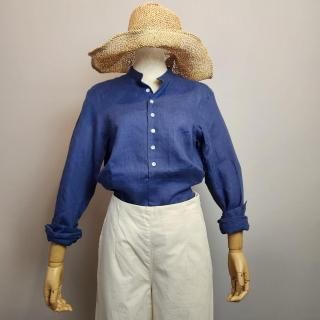 BAND COLLAR  Linen Shirt