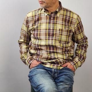 ڰCanclini REMAKE- POLO Linen check 