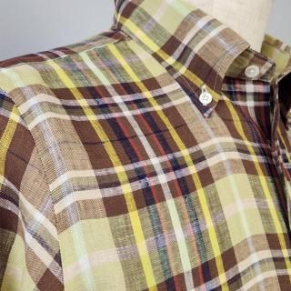 ڰCanclini Re-IVY LEAGUE Linen Check