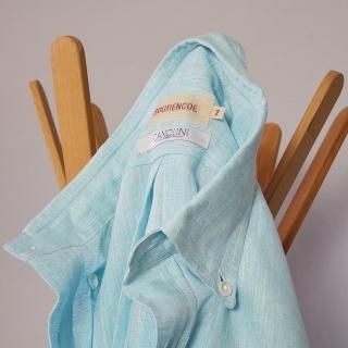 ڰCancliniREMAKE POLO  Linen chambray