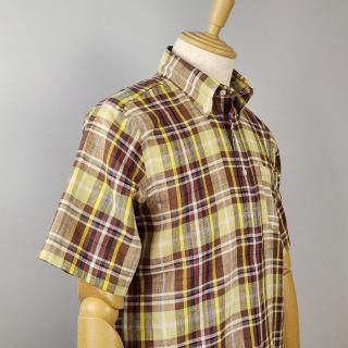 <img class='new_mark_img1' src='https://img.shop-pro.jp/img/new/icons14.gif' style='border:none;display:inline;margin:0px;padding:0px;width:auto;' />Re-Make Polo -H Canclini Linen check 