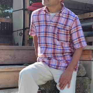 <img class='new_mark_img1' src='https://img.shop-pro.jp/img/new/icons14.gif' style='border:none;display:inline;margin:0px;padding:0px;width:auto;' />ONLINE Re-Make Polo -H Canclini Linen check 