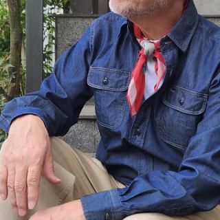 <img class='new_mark_img1' src='https://img.shop-pro.jp/img/new/icons14.gif' style='border:none;display:inline;margin:0px;padding:0px;width:auto;' />【2025AW】WORK SHIRT Indigo Denim