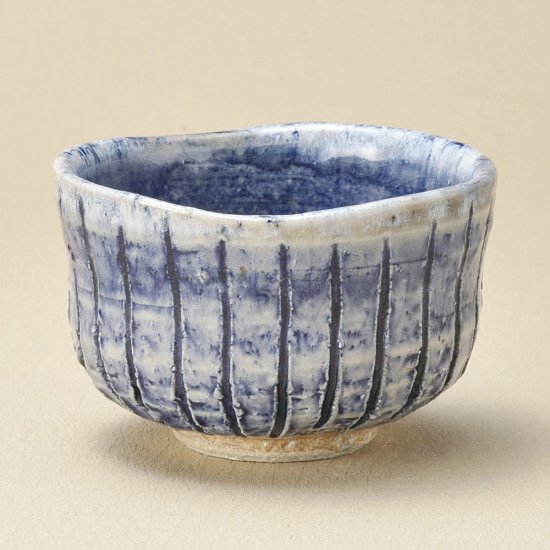 青均窯削十草彩碗 和食器 抹茶碗 業務用 約11.3×7.2cm ぜんざい 茶道