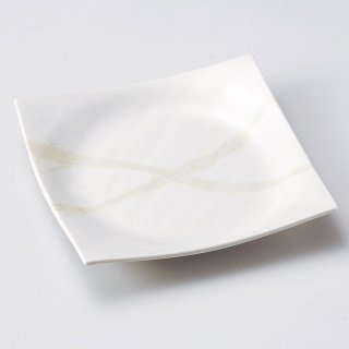 白湧水7.5正角皿 和食器 角皿（中） 業務用 約23.2cm 和食 和風 和皿 中皿 揚げ物 串物 刺身 