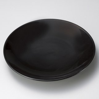 黒釉9号皿 有田焼 黒い器 和食器 丸皿（大） 業務用 約28cm 和食 和風 ランチ とんかつ定食 主菜
