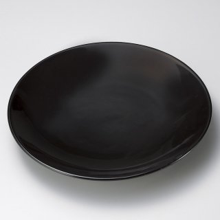 黒釉8号皿 有田焼 黒い器 和食器 丸皿（大） 業務用 約25cm 和食 和風 ランチ とんかつ定食 主菜
