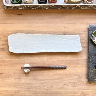 薄氷長皿 白い器 和食器 細長皿（大） 業務用 約35.2cm 和食 和風 刺身 寿司 焼き物 串物 大皿 