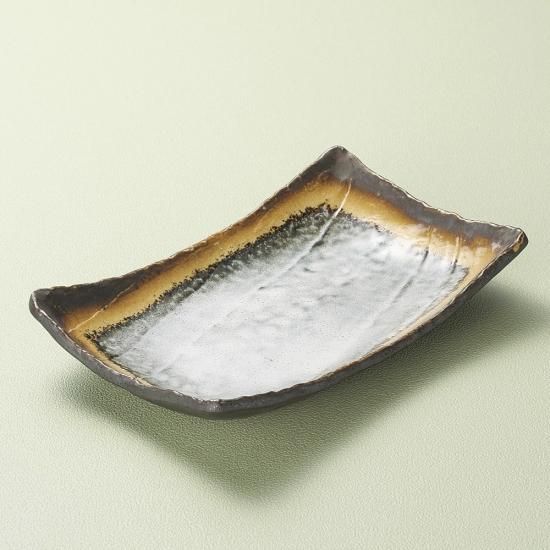 和食器山水絵手作り楕円小皿5枚レトロ年代物