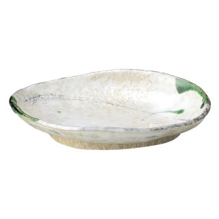 織部流線 6.5号小判皿 和食器 楕円皿 業務用 約20cm 和食 和風 天ぷら 揚げ物 焼き物 パスタ