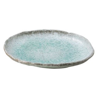 青釉 10号丸変形皿 和食器 楕円皿 業務用 約29.5cm 和食 和風 天ぷら 揚げ物 焼き物 パスタ