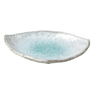 青釉 三方皿 中 和食器 変形皿 業務用 約24.3cm 和食 和風 前菜 焼き物 揚げ物 刺身 お造り