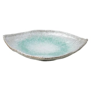 青釉 三方皿 大 和食器 変型大皿 業務用 約33.5cm 和食 和風 宴会 揚げ物 串物 大皿 和皿 寿司屋 刺身盛り合わせ 