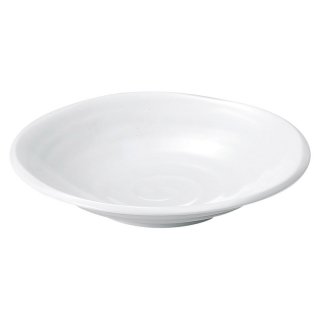 らせんホワイト 7寸深皿 和食器 丸皿（中） 業務用 約21.5cm 和食 和風 中皿 主菜 定食