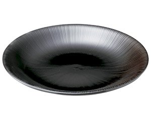 千段 黒天目尺皿 和食器 丸大皿 業務用 約30.5cm 和食 和風 ふぐ刺し 宴会 盛り付け皿 揚げ物盛り合わせ てっさ 