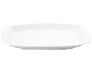 白玉渕 角10吋プラター 白い器 洋食器 長角プレート（M） 業務用 約25.5cm 長皿 角皿 中皿 前菜 オードブル 焼物皿 