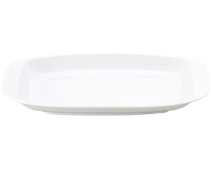 白玉渕 角12吋プラター 白い器 洋食器 長角プレート（L） 業務用 約30.5cm 角皿 大皿 大きめ 前菜 オードブル 