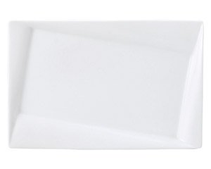 フレア 白磁 28cmプラター 白い器 洋食器 長角プレート（M） 業務用 約28cm 長皿 角皿 中皿 前菜 オードブル 