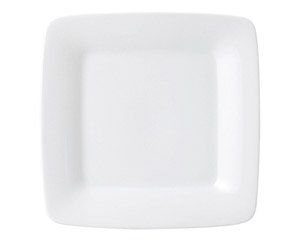 クアトロ、スクェアーシリーズ 20cm角皿 白い器 洋食器 正角プレート（M） 業務用 約20.8cm デザート お皿 四角 