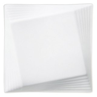Scena White26cmリムライン角プレート 白い器 洋食器 正角プレート（L） 業務用 約26.3cm お皿 四角 