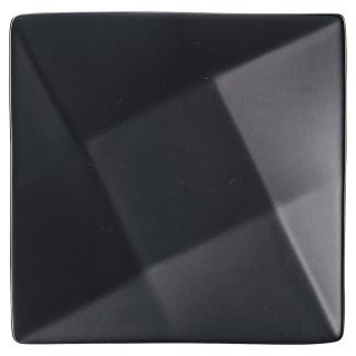 Blackfairy フォルドプレート 小･黒 黒い器 洋食器 正角プレート（M） 業務用 約21cm デザート お皿 四角 
