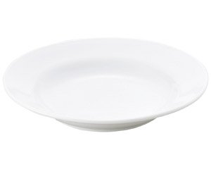 白玉渕 8吋スープ 白い器 洋食器 丸型プレート（M） 業務用 約20.5cm 丸皿 中皿 洋食 白いお皿 スープ皿 ライス皿 