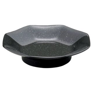 ニューアジアン 八角高台皿 黒 中華食器 八角皿 業務用 日本製 磁器 約18.8cm チャーハン シュウマイ シューマイ 中華皿 プレート おしゃれ