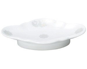 北京 8吋木甲皿 中華食器 プラター（M） 業務用 楕円皿 日本製 磁器 約21cm 中華皿 シューマイ皿 焼売用 雲型皿