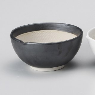 黒マット波紋櫛目丸型4.2寸すり鉢 和食器 すり鉢関連 業務用