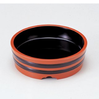 7寸麺桶 朱帯黒 漆器 麺桶・麺鉢・片手桶 業務用