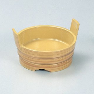4寸両手桶 白木帯金 漆器 麺桶・麺鉢・片手桶 業務用