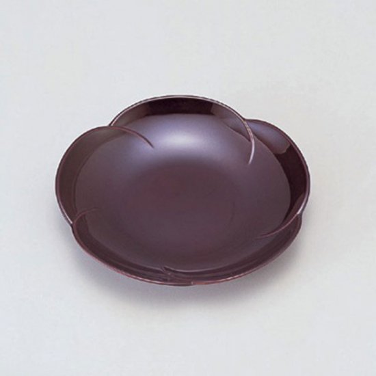 5寸梅型菓子皿 総溜 漆器 銘々皿業務用 - 業務用食器を産地からお届け