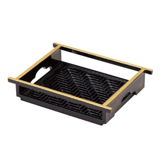 市松模様「黒・緑」漆塗り長平皿