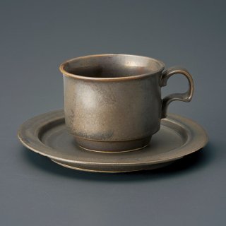 窯変マンガンスタック碗皿 和食器 コーヒー碗・受皿 業務用 約碗8.9cm