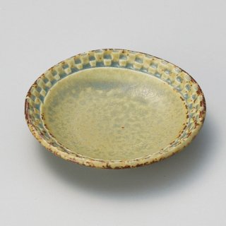 緑イラボ渕市松小皿 和食器 小皿 業務用 約9.8cm