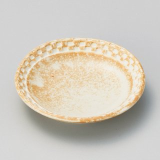 白茶結晶渕市松小皿 和食器 小皿 業務用 約9.8cm