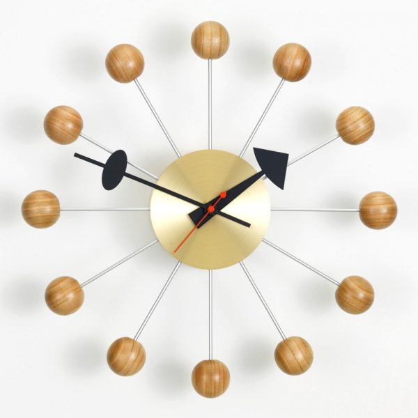 Vitra Ball Clock Brass/Cherry