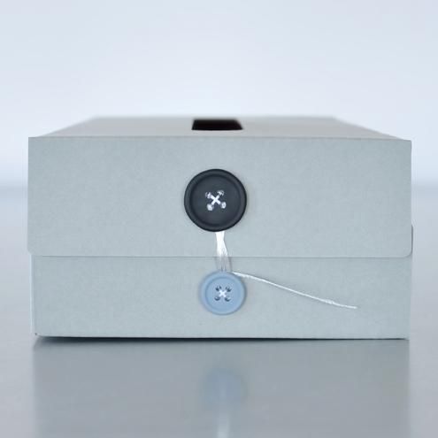 Button Tissue Box (Grey) - MID-Century MODERN