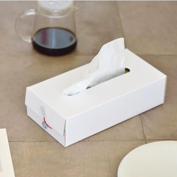 Button Tissue Box (White)