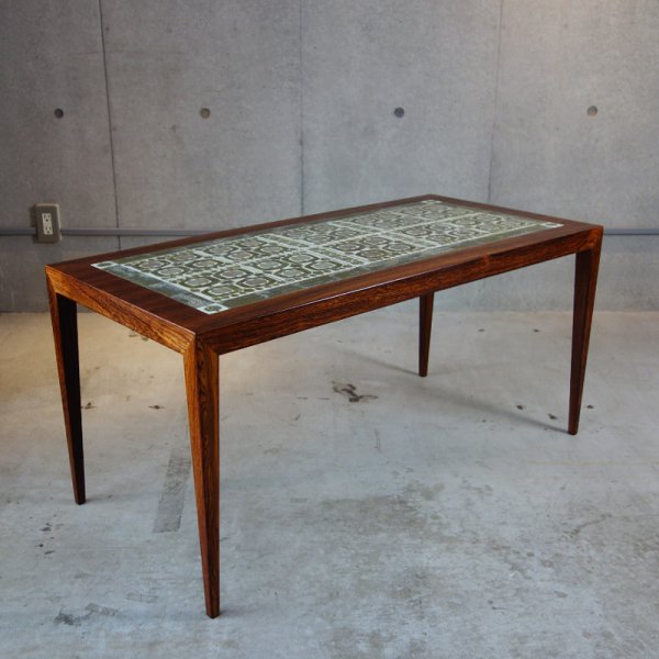 Rosewood Coffee Table with Royal Copenhagen Tiles 