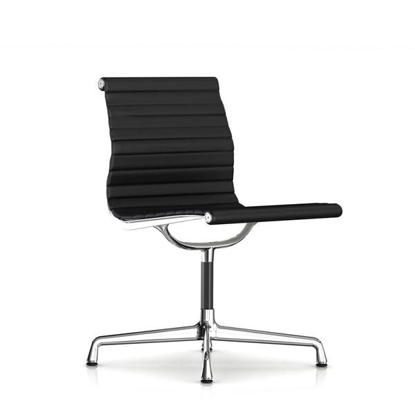 Eames Aluminum Group Side Chair /  Leather 
