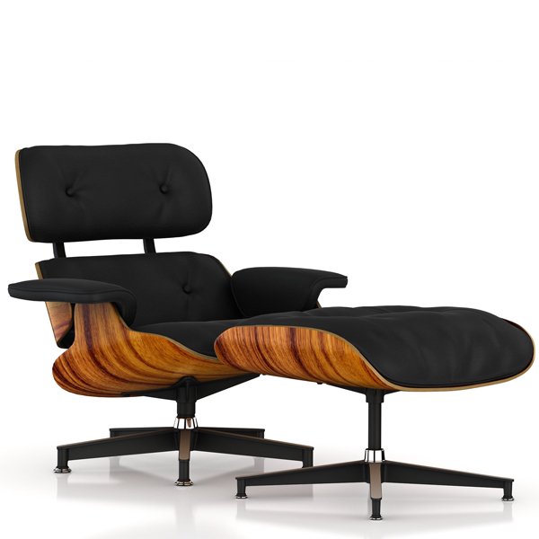 Lounge Chair & Ottoman / New / MCL Leather Black