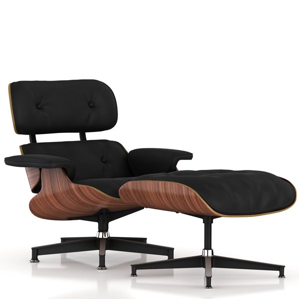 Lounge Chair & Ottoman / New / MCL Leather Black