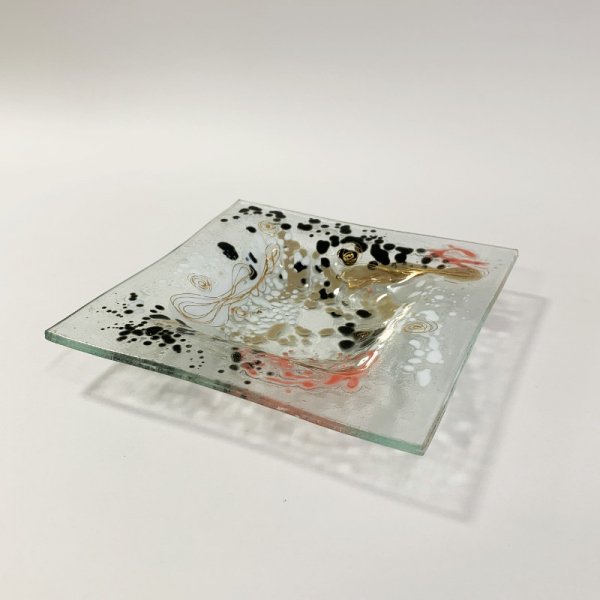 Higgins Glass / Square Dish / Coral Pattern / #35
