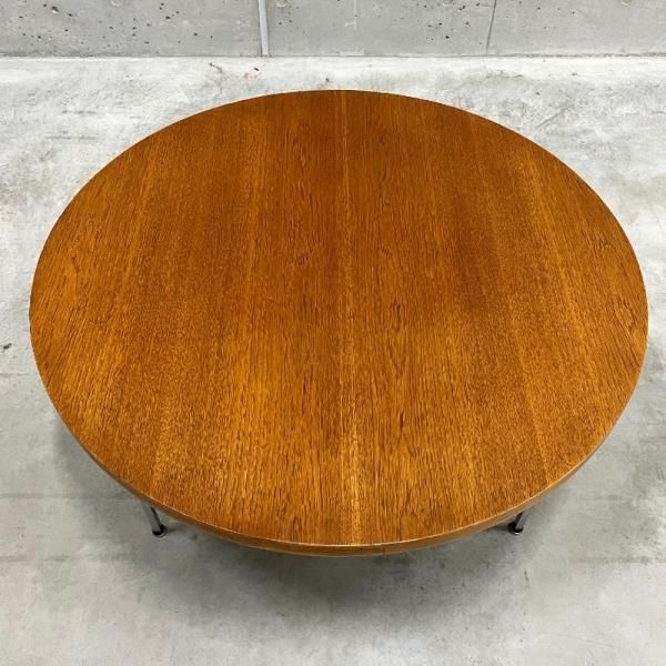 Round Coffee Table with Chrome Base #5756 - MID-Century MODERN